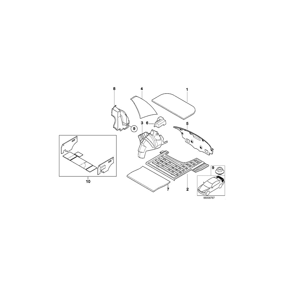 Genuine BMW 51478186444 E36 Filling Insert Right (Inc. 318ti, 316i 1.9 & 316i 1.6)