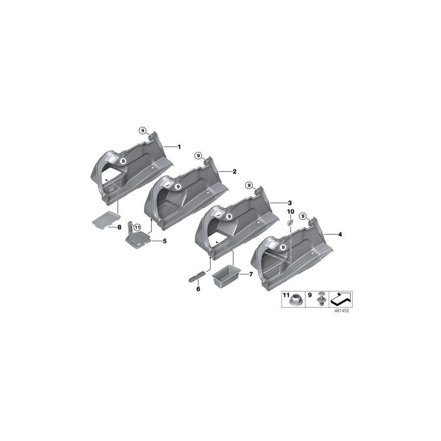 Genuine BMW 51477284151 F32 F82 Left Trunk Trim (Inc. 435dX, M4 GTS & 435iX)