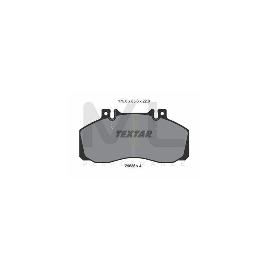 TEXTAR 2983506 Brake pad set prepared for wear indicator