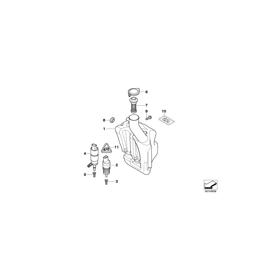 Genuine BMW 61668377360 E52 Fluid Container (Inc. Alpina V8 & Z8)