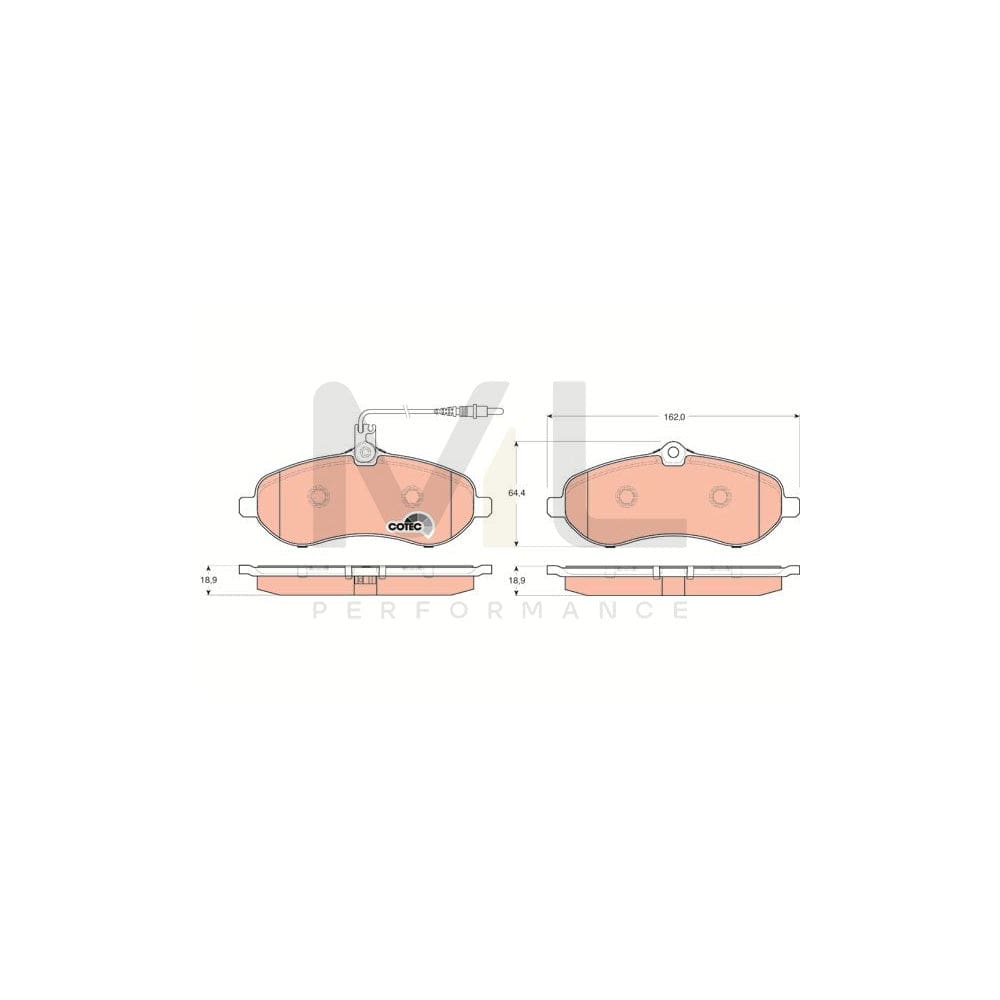 TRW Cotec Gdb1718 Brake Pad Set Incl. Wear Warning Contact, With Brake Caliper Screws, With Accessories