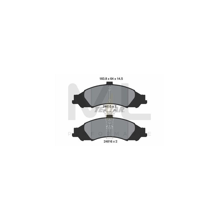 TEXTAR 2481501 Brake pad set not prepared for wear indicator