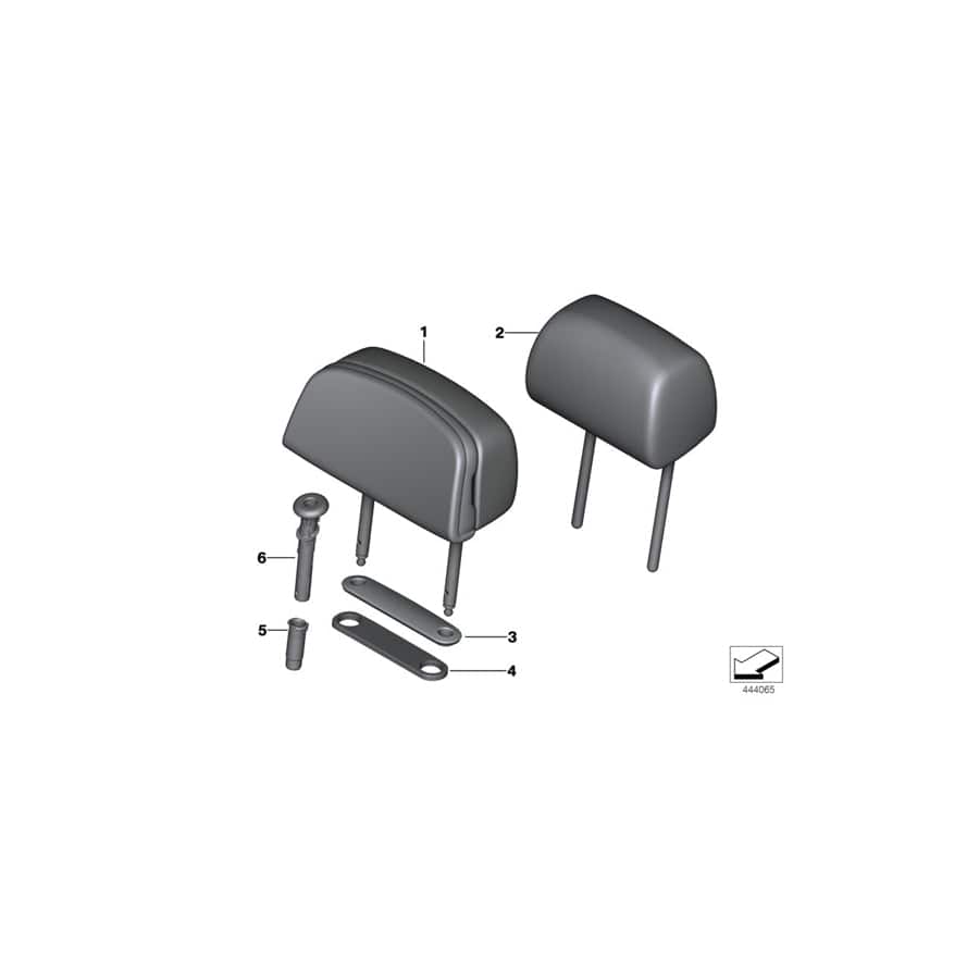 Genuine BMW 52207236086 F10 F07 F11 Headrest Basis, Leather LCDE EVER.GRAU (Inc. 550iX, 535d & 520d ed)