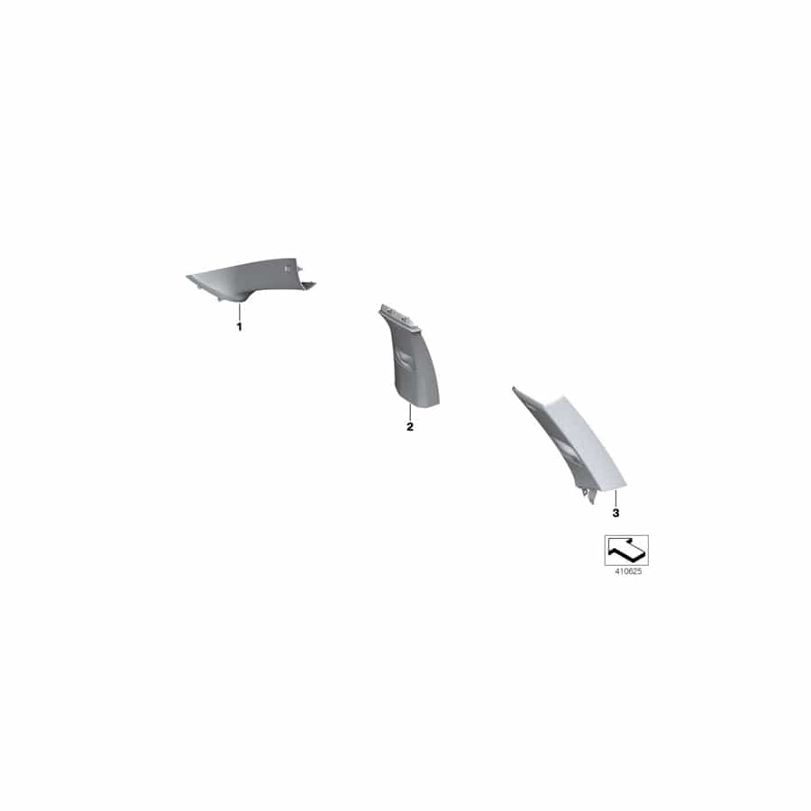 Genuine BMW 51437987035 F15 Cover Column C Left RAUCHWEISS (Inc. X5)