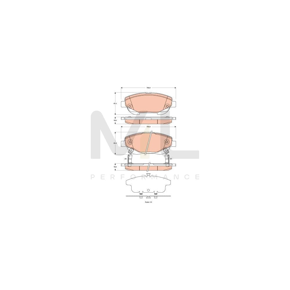 TRW Gdb3518 Brake Pad Set With Acoustic Wear Warning, With Accessories