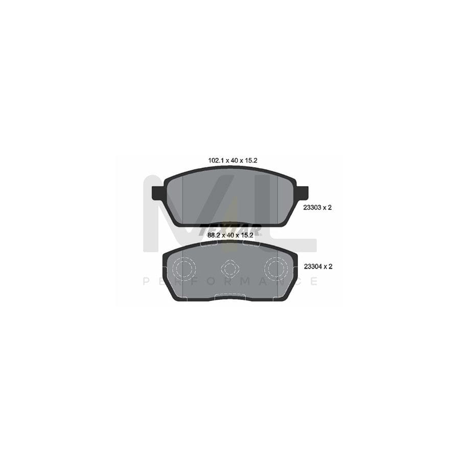 TEXTAR 2330301 Brake pad set not prepared for wear indicator