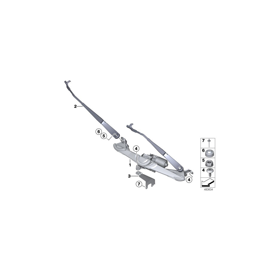 Genuine BMW 61617213275 F25 Wiper System, Complete (Inc. X3 35iX, X3 28dX & X3 28i)
