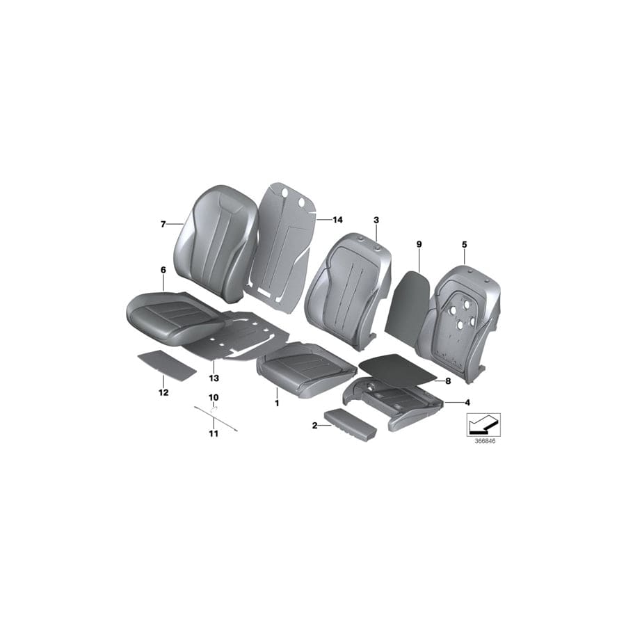 Genuine BMW 52107491230 F16 Leather Cover For Basic Seat COGNAC (Inc. X6)