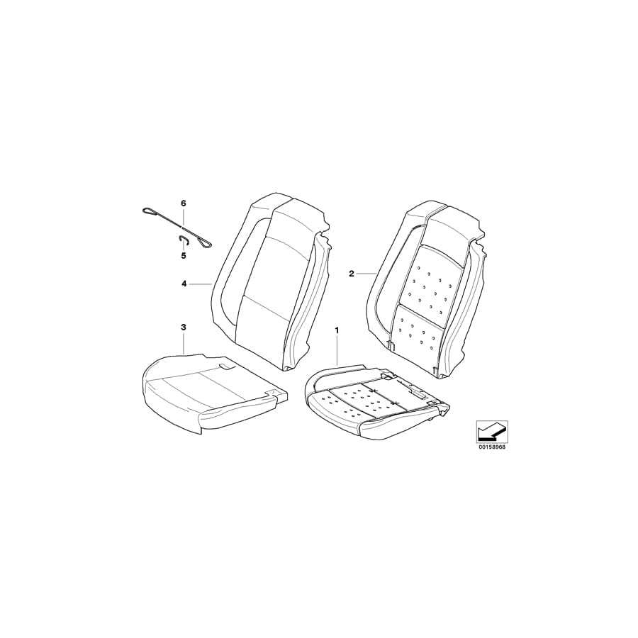 Genuine BMW 52107253764 E93 Cover Backrest Leather Right JADEGRAU (Inc. 325d, 318i & 330i)