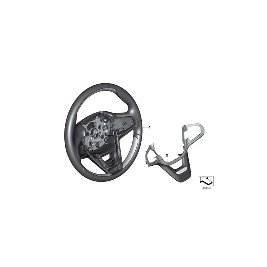 Genuine BMW 32307854067 G12 G11 Steering Wheel Rim Leather/Wood Ash Vein SCHWARZ/ROT (Inc. M760LiX, M760iX & 740dX)