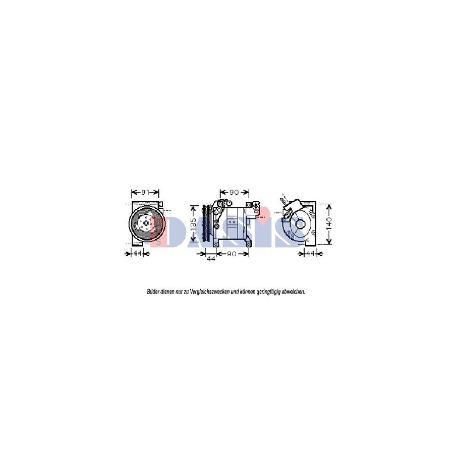 AKS Dasis 851828N Compressor, Air Conditioning for Nissan X-Trail (T30)