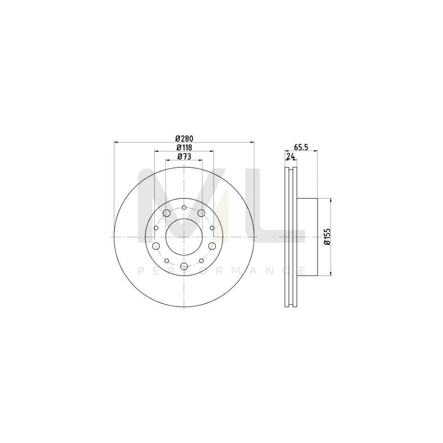 TEXTAR PRO 92116603 Brake Disc Internally Vented, Coated, without wheel hub, without wheel studs - 1 piece
