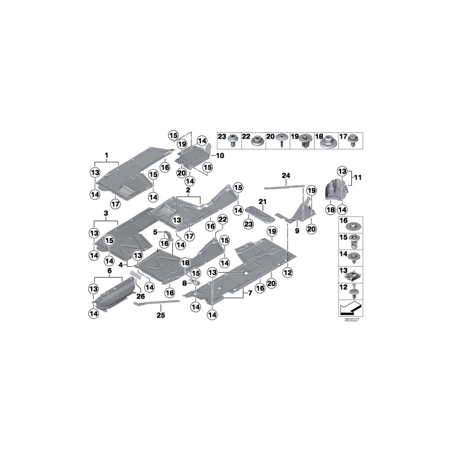 Genuine BMW 51757284933 F31 F22 F36 Underbody Shield, Exhaust System (Inc. M135iX, 118d & 418d)
