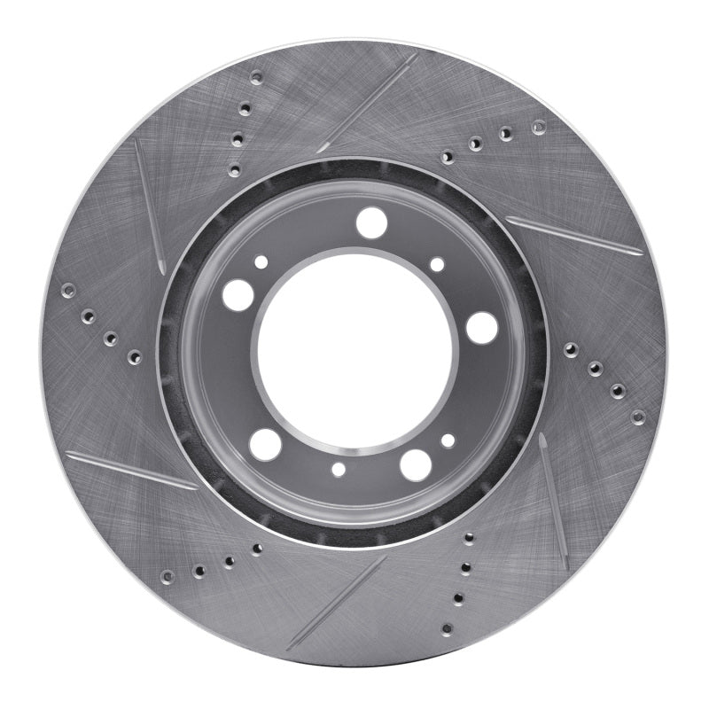 R1 Concepts R1 97-04 Porsche Boxster Front Right Drilled & Slotted Silver Brake Rotor