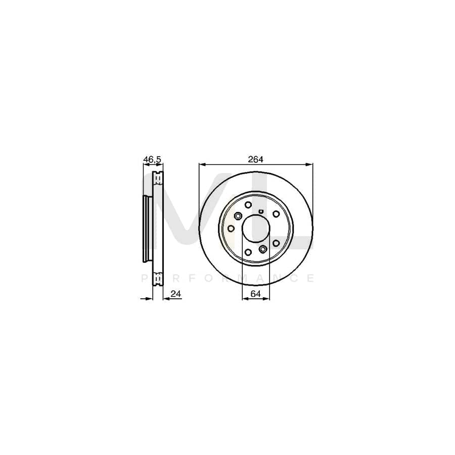 BOSCH 0 986 478 523 Brake Disc Internally Vented, Vented, Oiled | ML Performance Car Parts