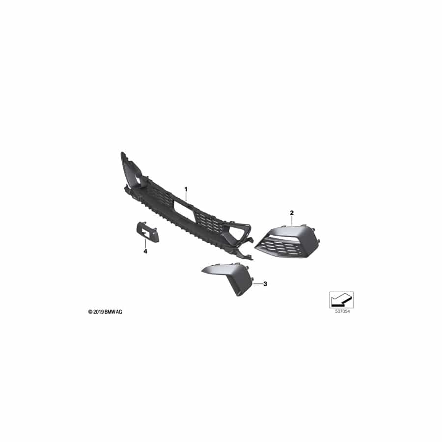 Genuine BMW 51118075487 F44 Grid Lateral Left MSP (Inc. 218i, 228iX & 220d)