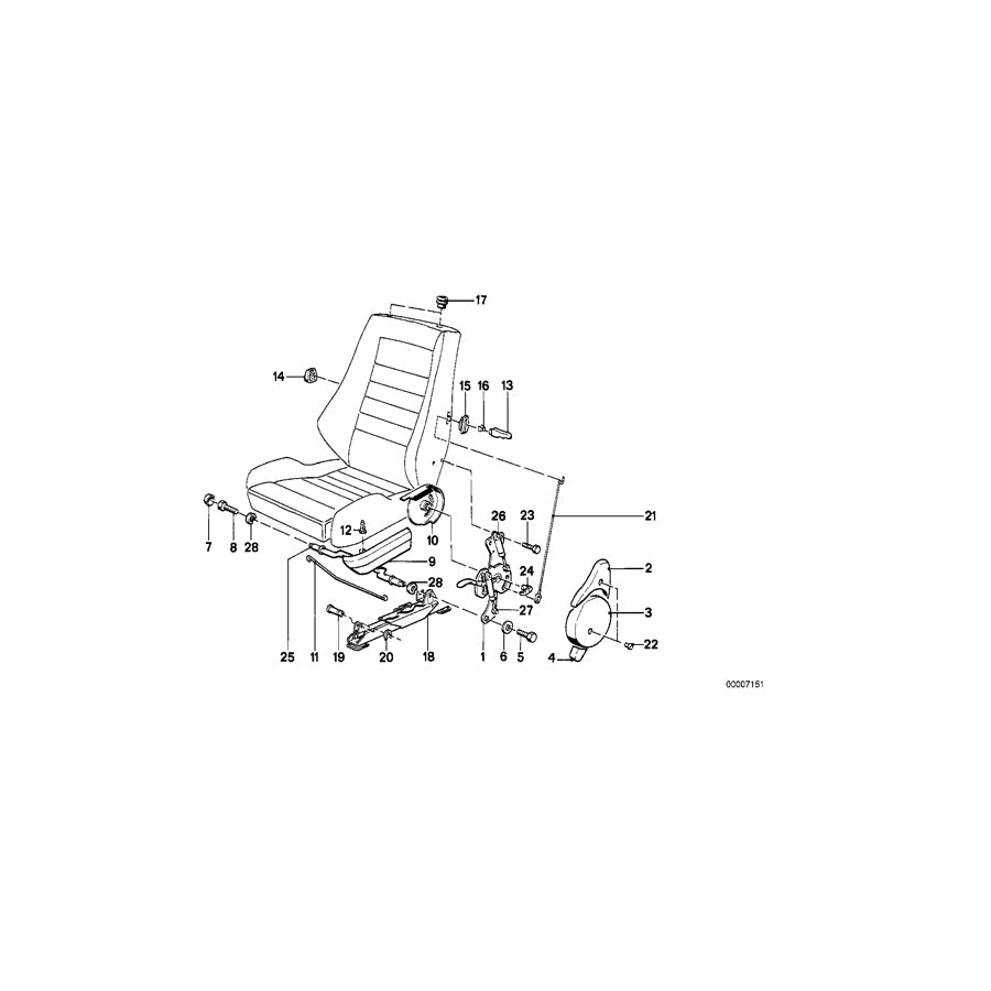 Genuine BMW 52101965645 E30 E24 E28 Gas Pressurized Spring Vert.Seat Adjust. OFFENES AUGE (Inc. 320i, 324d & M3)