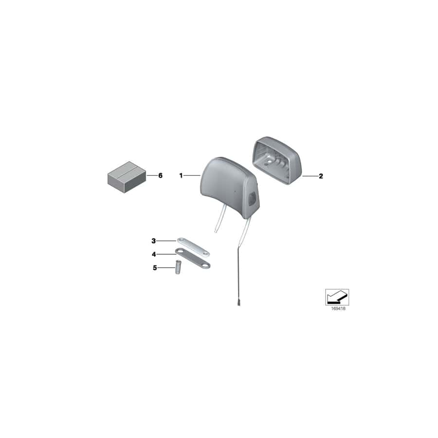 Genuine BMW 52107842612 F02 F04 F03 Head Restraint, Basic, Leather, Electric OYSTER (Inc. 550iX, 760Li & 530d)
