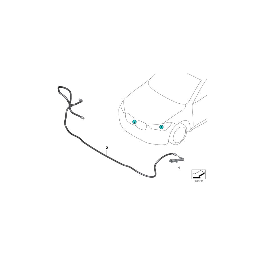 Genuine BMW 61679479060 F48 F39 Spray Nozzle Right (Inc. X1)