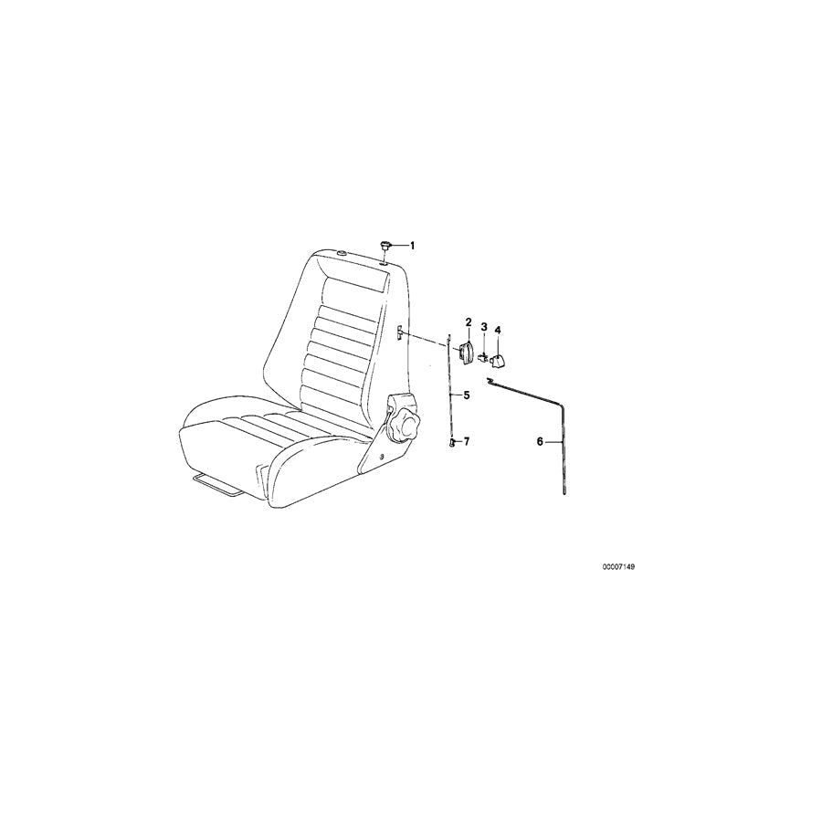 Genuine BMW 52101905970 E24 E21 E23 Rope L=574mm (Inc. 635CSi, 323i & 518i)