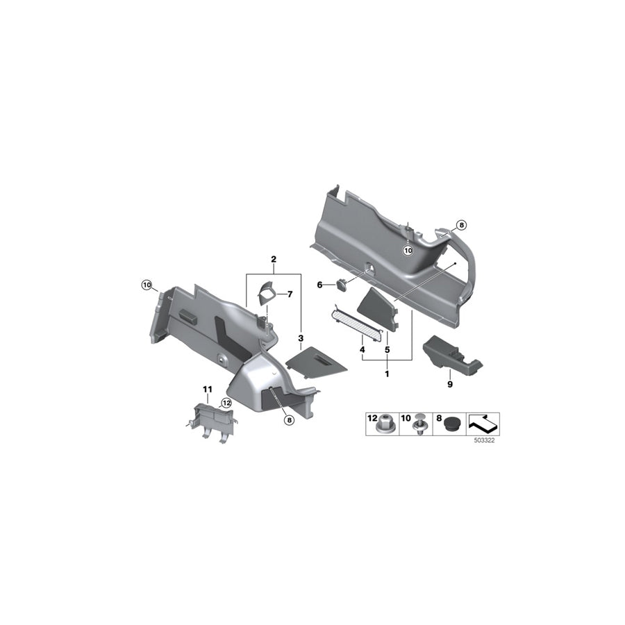 Genuine BMW 51479479618 G15 Service Cover GEPÄCKRAUM (Inc. 840i & 840iX)