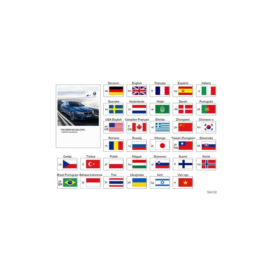 Genuine BMW 01402631256 Owner's Manual For F90 FRCA (Inc. M5)