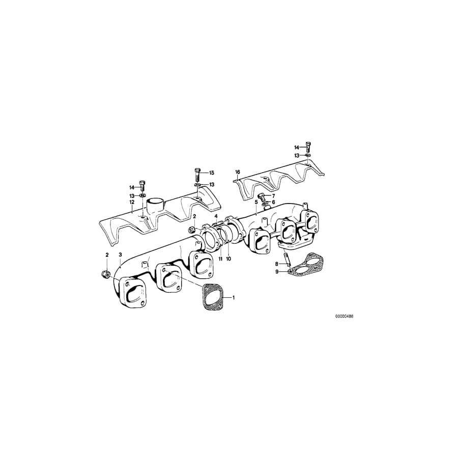 Genuine BMW 11621266130 E23 E24 E12 Exhaust Manifold, Rear (Inc. 730, 3.3Li & 528)