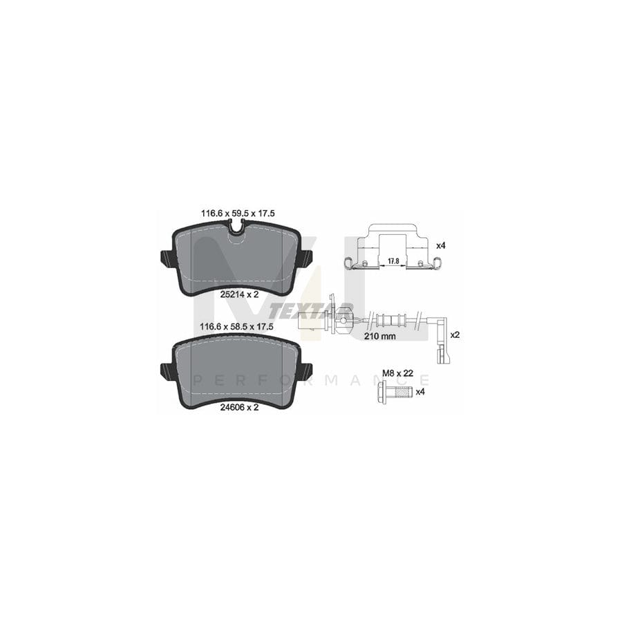 TEXTAR 2521402 Brake pad set incl. wear warning contact