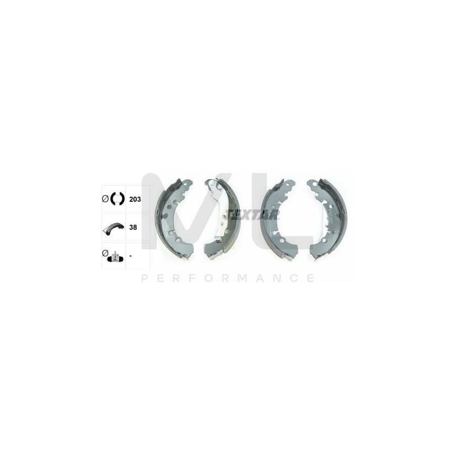 TEXTAR 91075000 Brake Shoe Set with handbrake lever