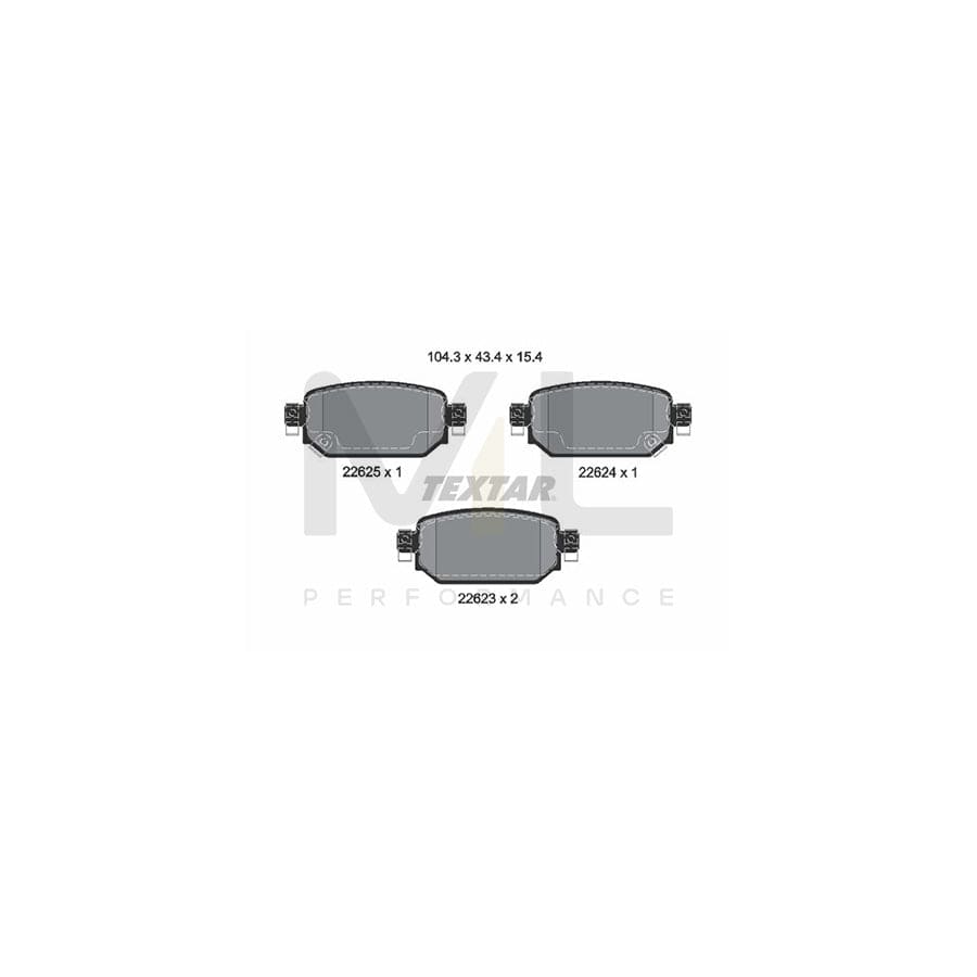TEXTAR 2262301 Brake pad set for MAZDA CX-3 (DK) with acoustic wear warning
