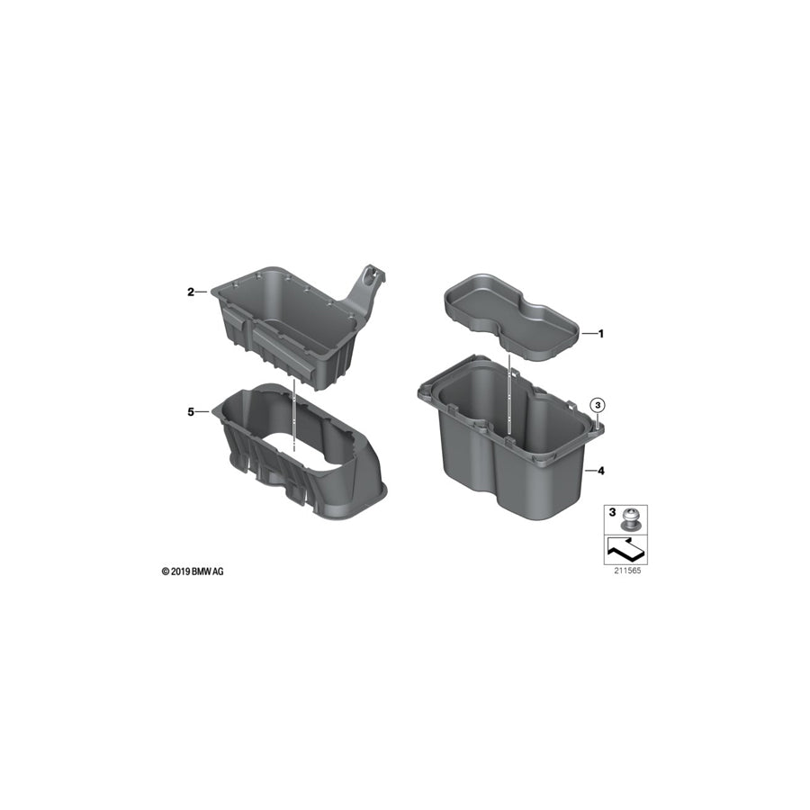 Genuine BMW 51479163192 Stowage Compartment, Boot Right (Inc. 520d ed, Hybrid 5 & 530d)