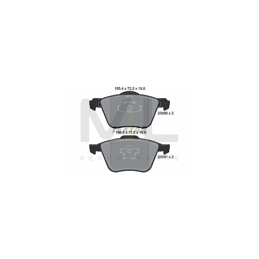 TEXTAR 2359001 Brake pad set not prepared for wear indicator