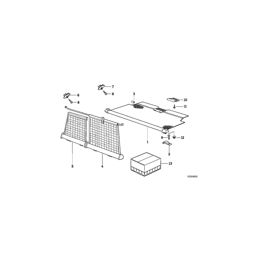 Genuine BMW 51478133392 E34 Right Netted Blind ANTHRAZIT (Inc. 525i, 540i & 520i)
