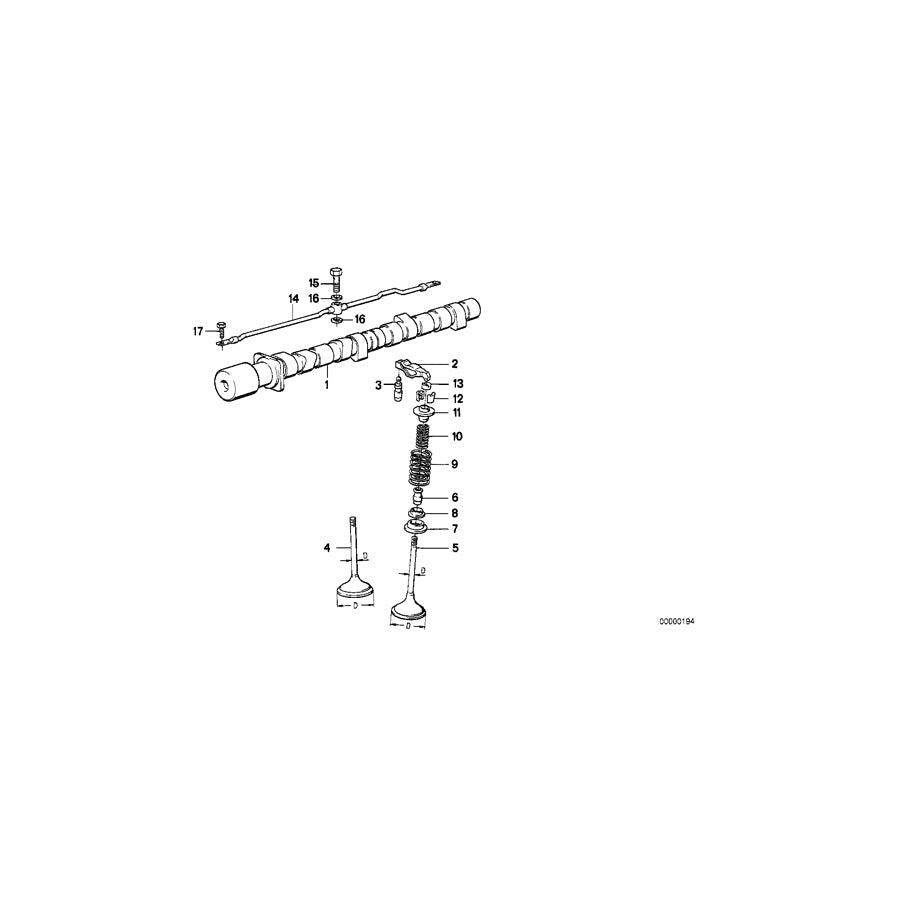 Genuine BMW 11341727360 E34 E31 E32 Intake Valve W.Oversize Va.System +0,2mm 42,0/7,20mm (Inc. 518i, 750iLS & 318i)