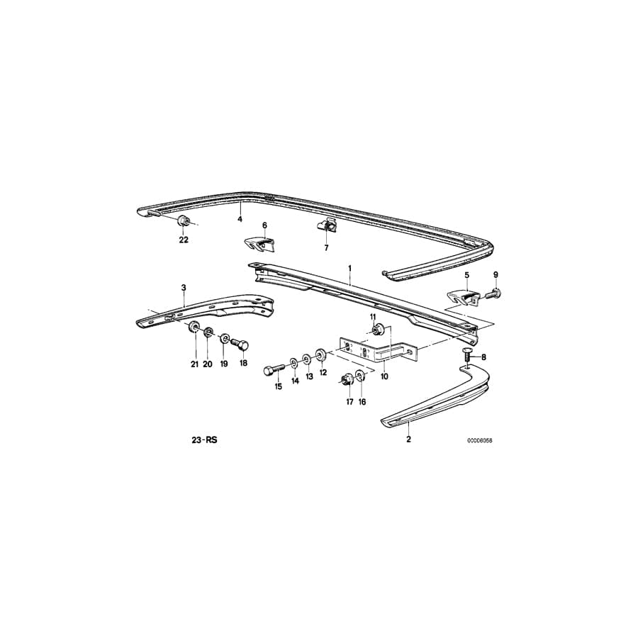 Genuine BMW 51121834166 E21 Bumper Rear Center (Inc. 316, 320 & 315)