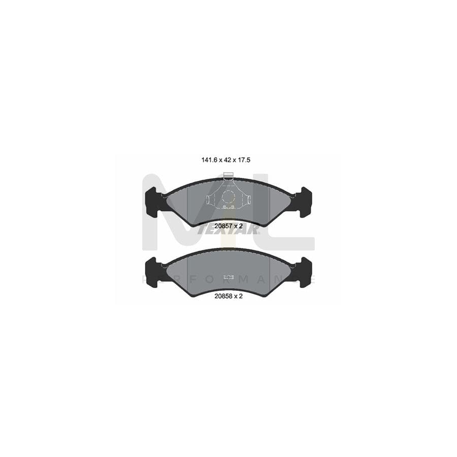 TEXTAR 2085702 Brake pad set for FORD FIESTA not prepared for wear indicator