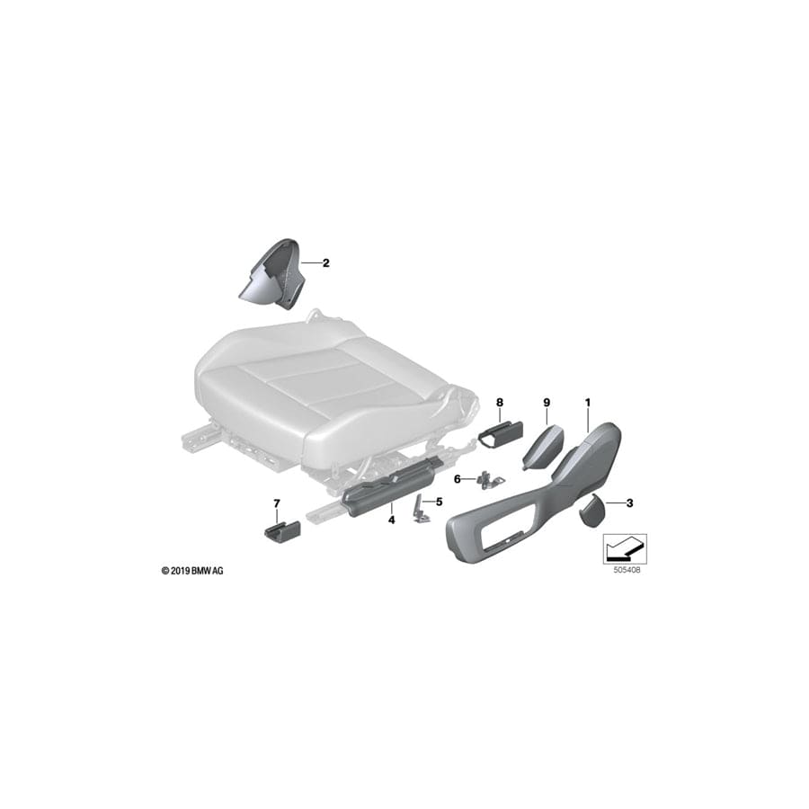 Genuine BMW 52107940020 G16 Seat Trim Outer Right ELFENBEINWEISS (Inc. 840i, M850iX & 840iX)