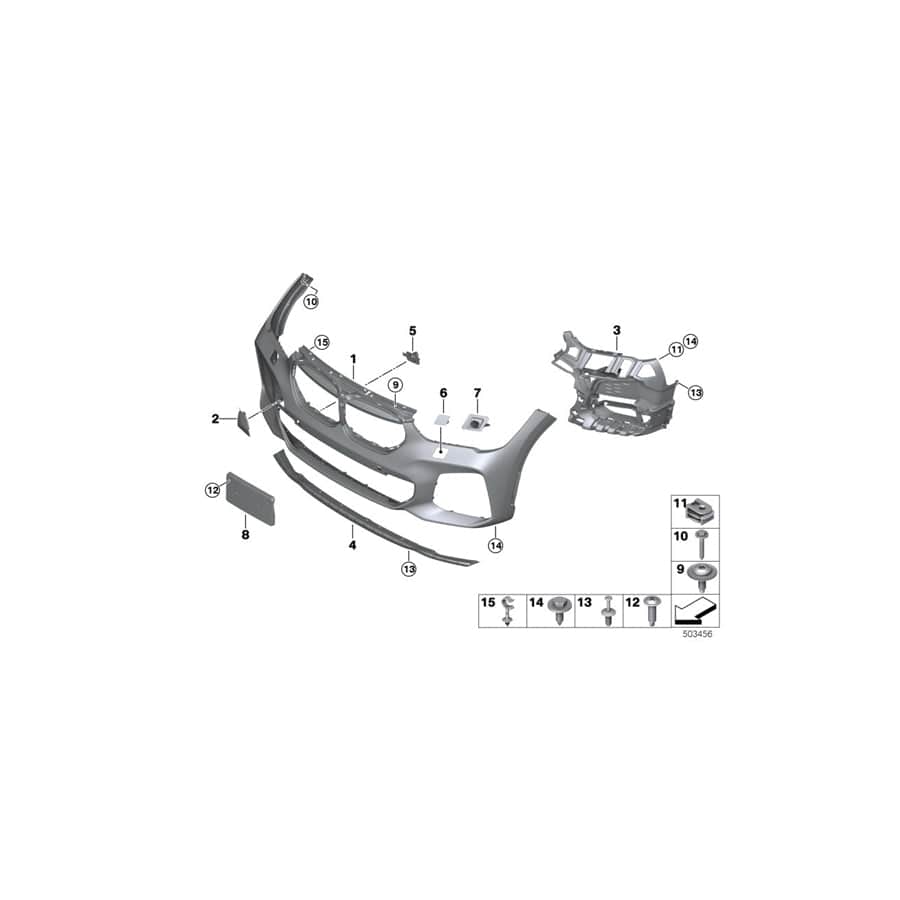 Genuine BMW 51119883764 F48 Trim Panel, Bumper, Front M PDC (Inc. X1 18dX, X1 20dX & X1 18d)