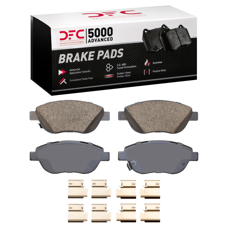 DFC 12-19 Fiat 500 (USA/Canada) Front 5000 Advanced Low Metallic Brake Pads and Hardware Kit