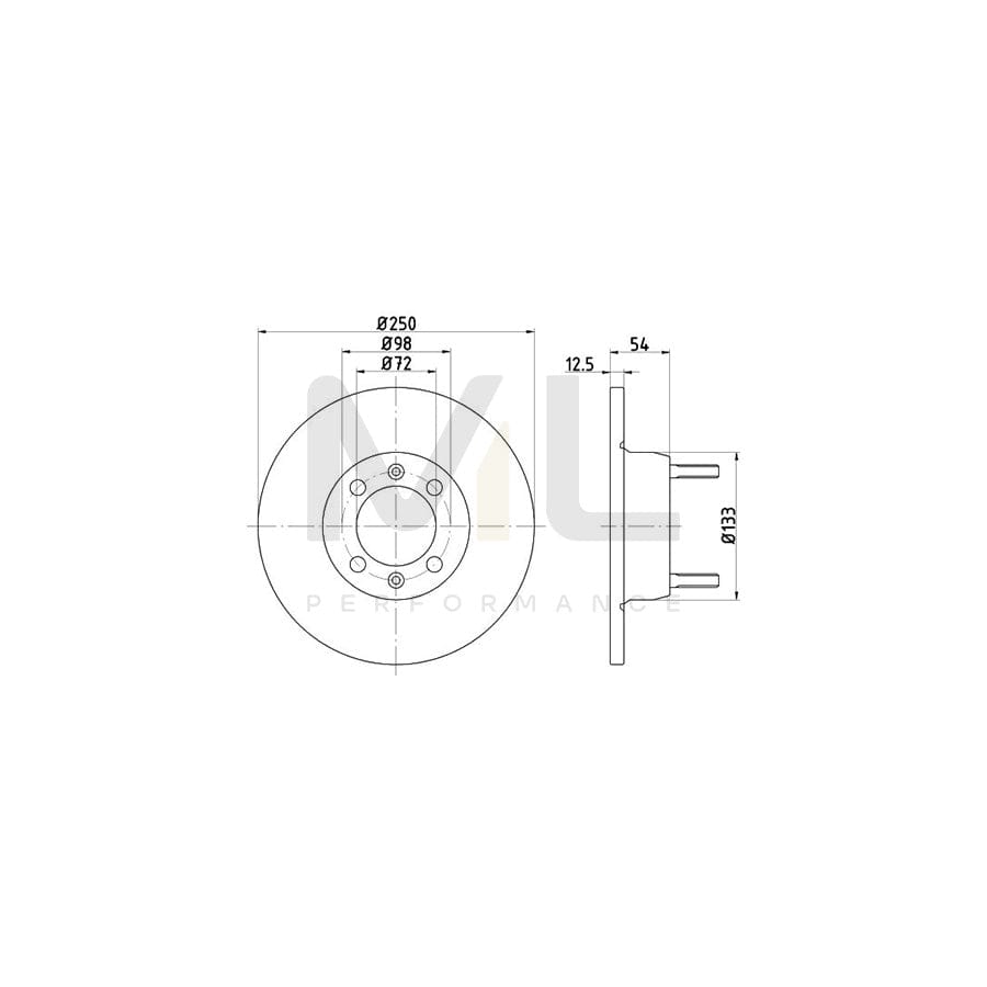 TEXTAR 92013500 Brake Disc Solid, without wheel hub, without wheel studs - 1 piece