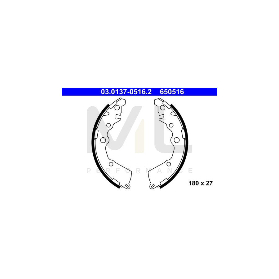ATE 03.0137-0516.2 Brake Shoe Set for KIA Picanto II (TA)