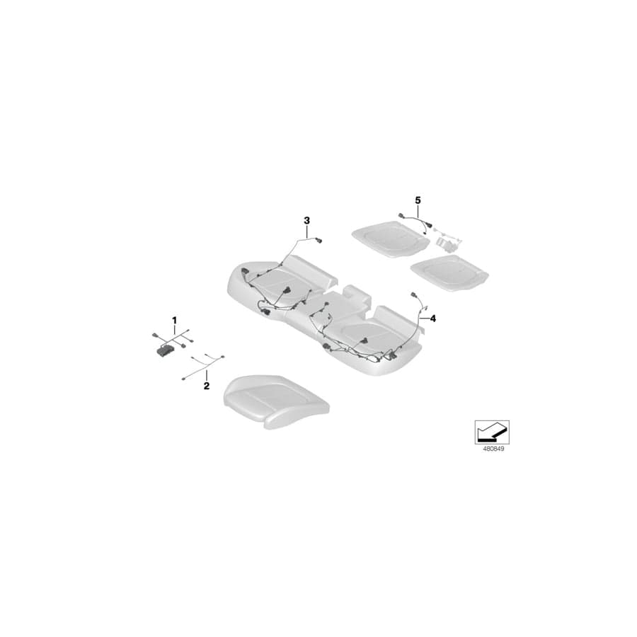 Genuine BMW 61129389440 F46 F48 Wiring Set Seat, Passenger's Side (Inc. 214d, 220dX & X1 28iX)