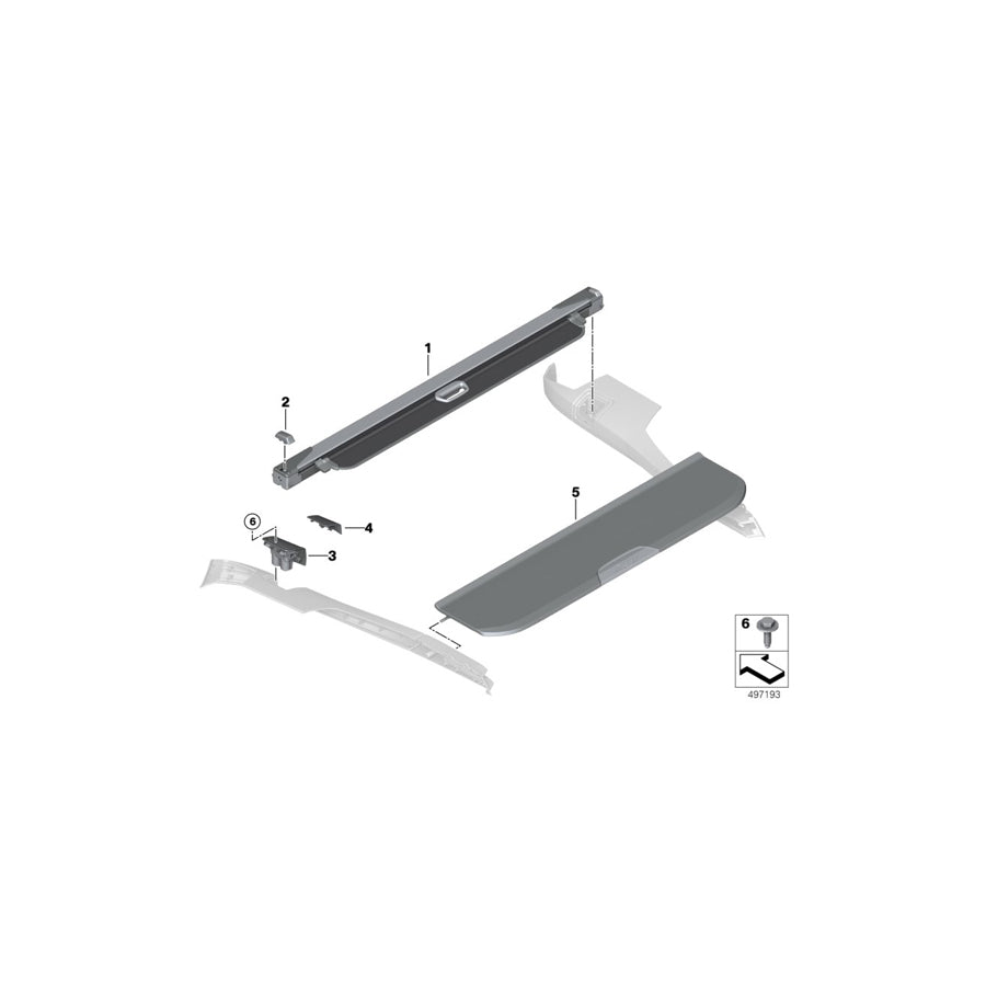 Genuine BMW 51479893013 G07 Lid Mount, Cargo Cover, Folding, Left MOKKA (Inc. X7 M50dX, X7 M50iX & X7 30dX)
