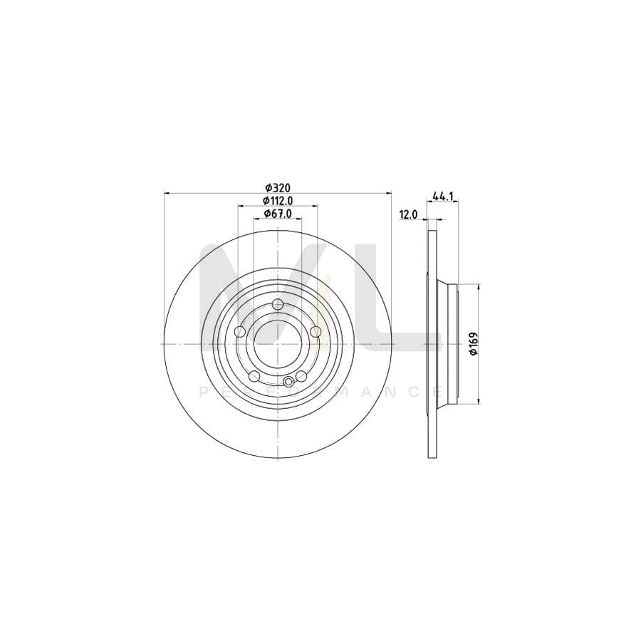 HELLA 8DD 355 133-451 Brake Disc Solid, Coated, without wheel hub, without wheel studs | ML Performance Car Parts