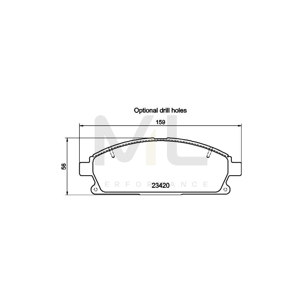 Hella 8DB 355 021-651 Brake Pad Set For Nissan X-Trail (T30) Not Prepared For Wear Indicator | ML Performance Car Parts