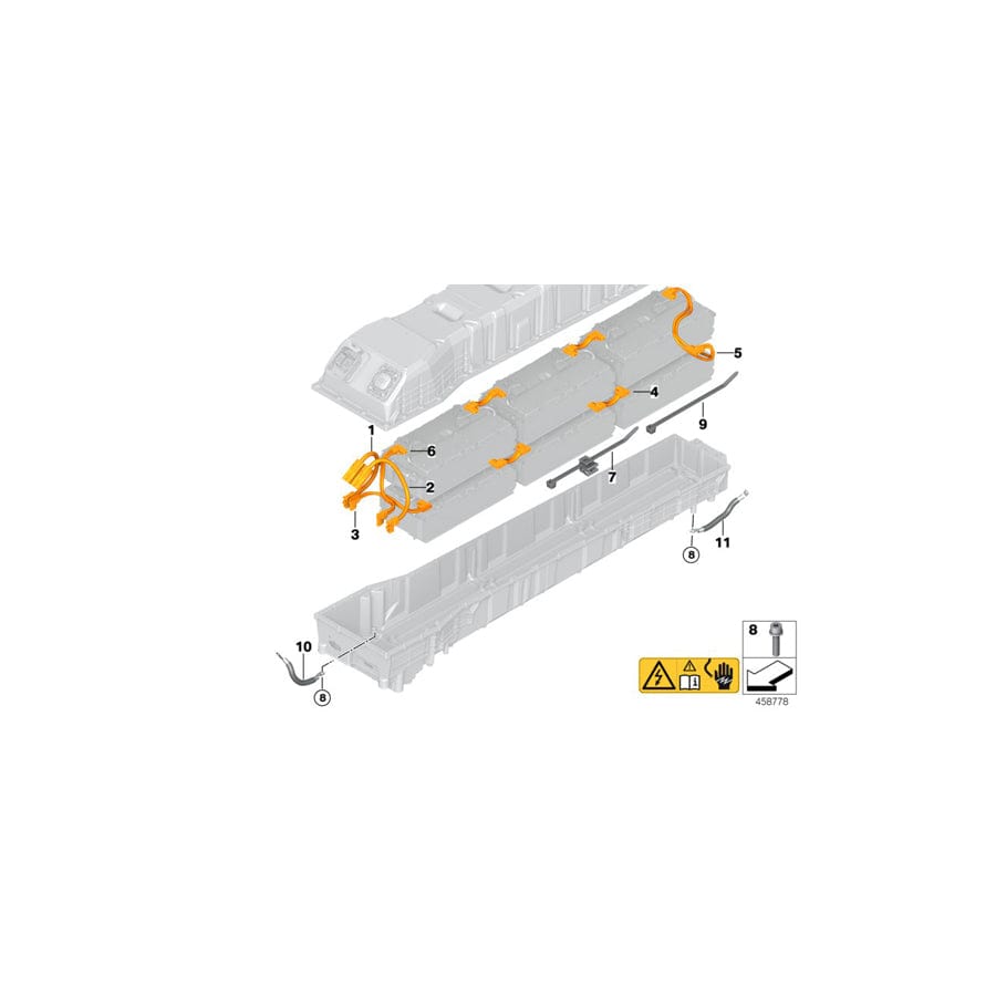 Genuine BMW 61129385040 I15 Ground Cable, Vat Potential Equalization (Inc. i8)