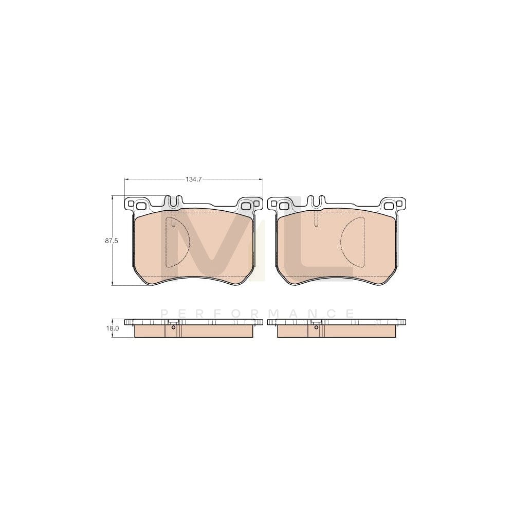 TRW Gdb2013 Brake Pad Set Prepared For Wear Indicator