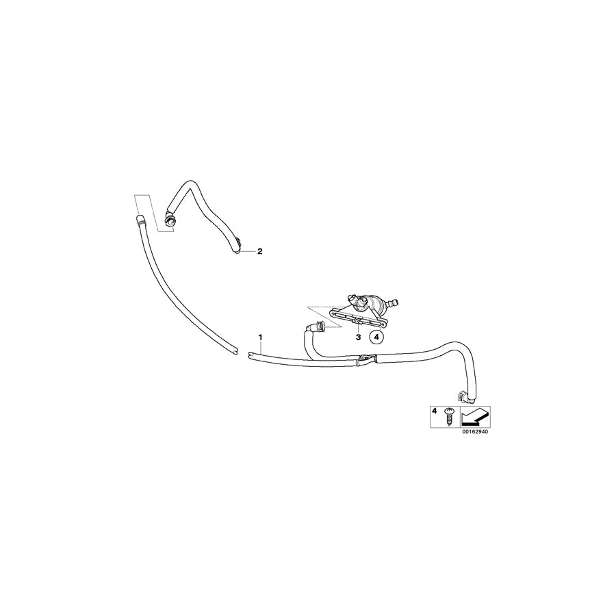 Genuine BMW 61677163422 E60 E61 Hose Line (Inc. 540i, 525i & 530xd)