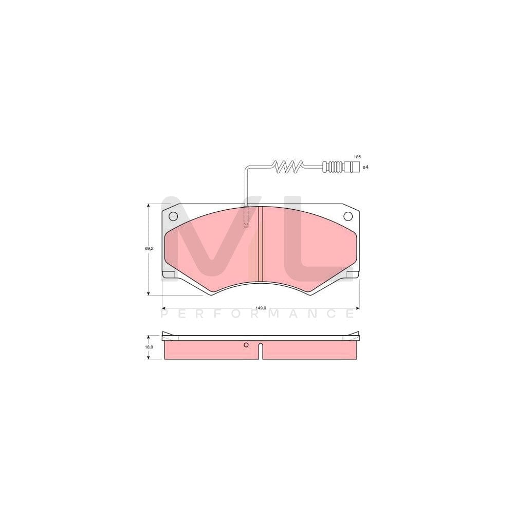 TRW Gdb1067 Brake Pad Set Incl. Wear Warning Contact
