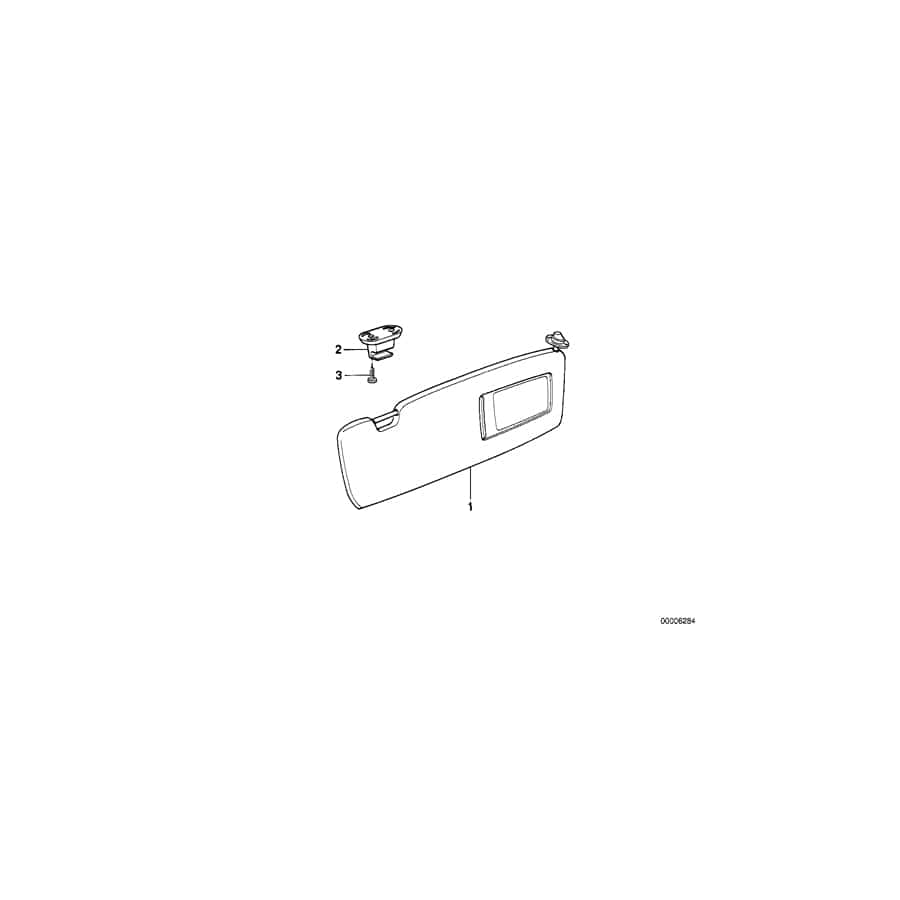 Genuine BMW 51168156461 E31 Sun Visor With Mirror-Covering Left SILBERGRAU (Inc. 840i, 850CSi & 840Ci)